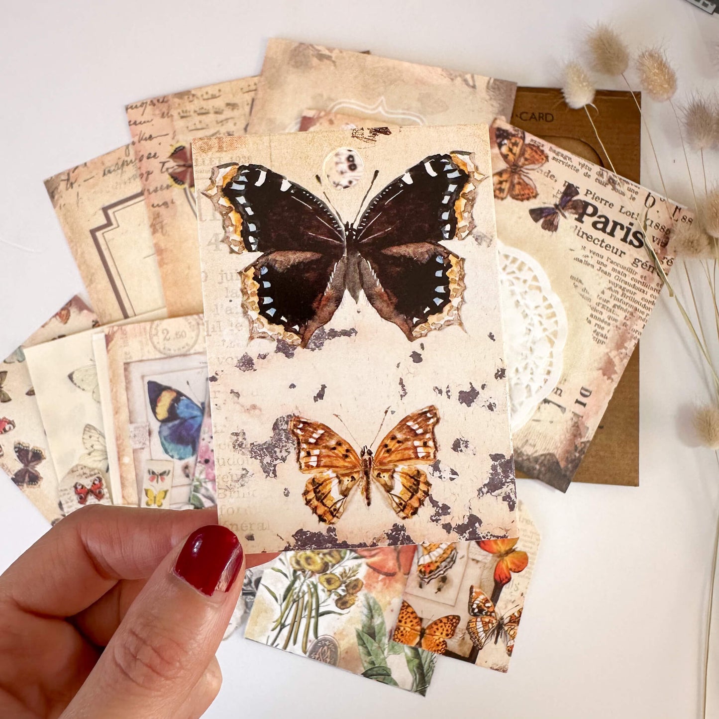 Butterfly-themed decorative paper & embellishment pack - 24pcs