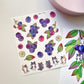 FabriKay Fruit Fairy Sticker Sheet & Art Print Set - Blueberry cats