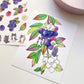 FabriKay Fruit Fairy Sticker Sheet & Art Print Set - Blueberry cats
