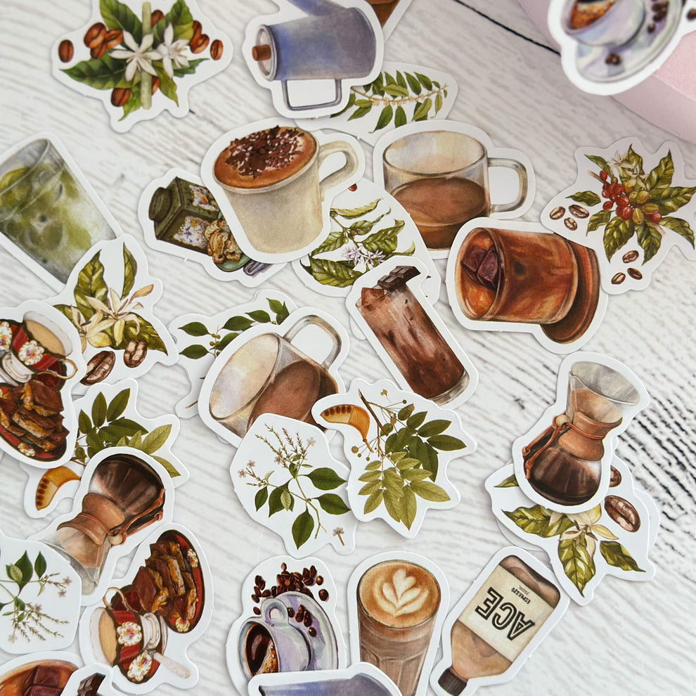 Coffee sticker set - 46 pcs – Bubblegumfringe