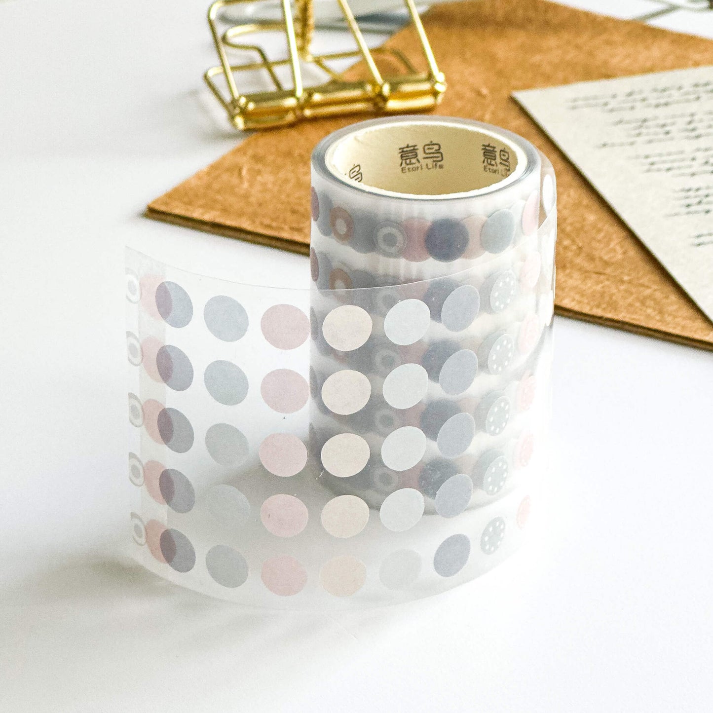 Washi dot sticker roll - Soft hues