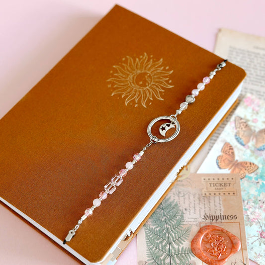 Elastic bookmark - Moon gazing pink