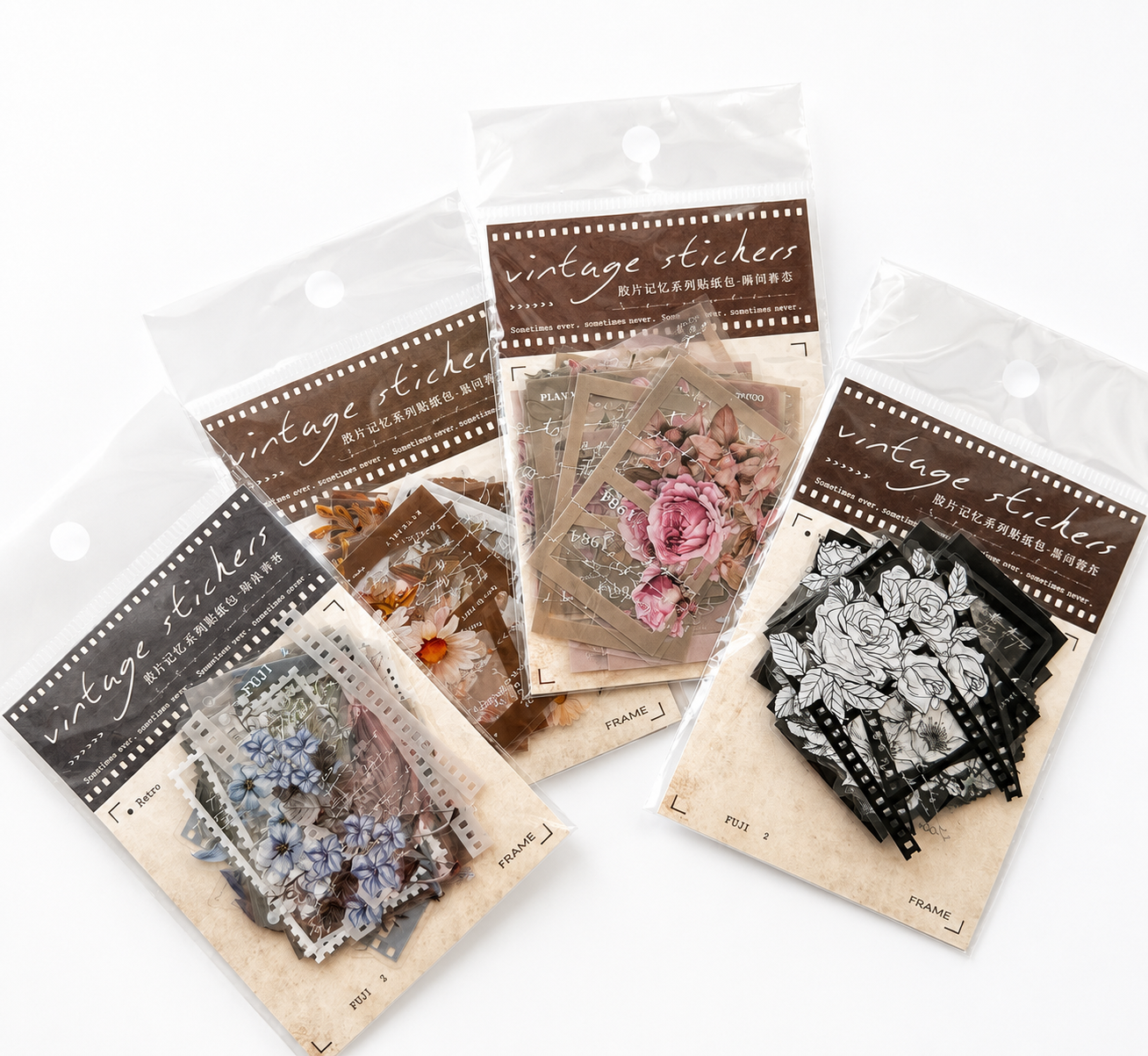 Vintage flowers & frames sticker packs