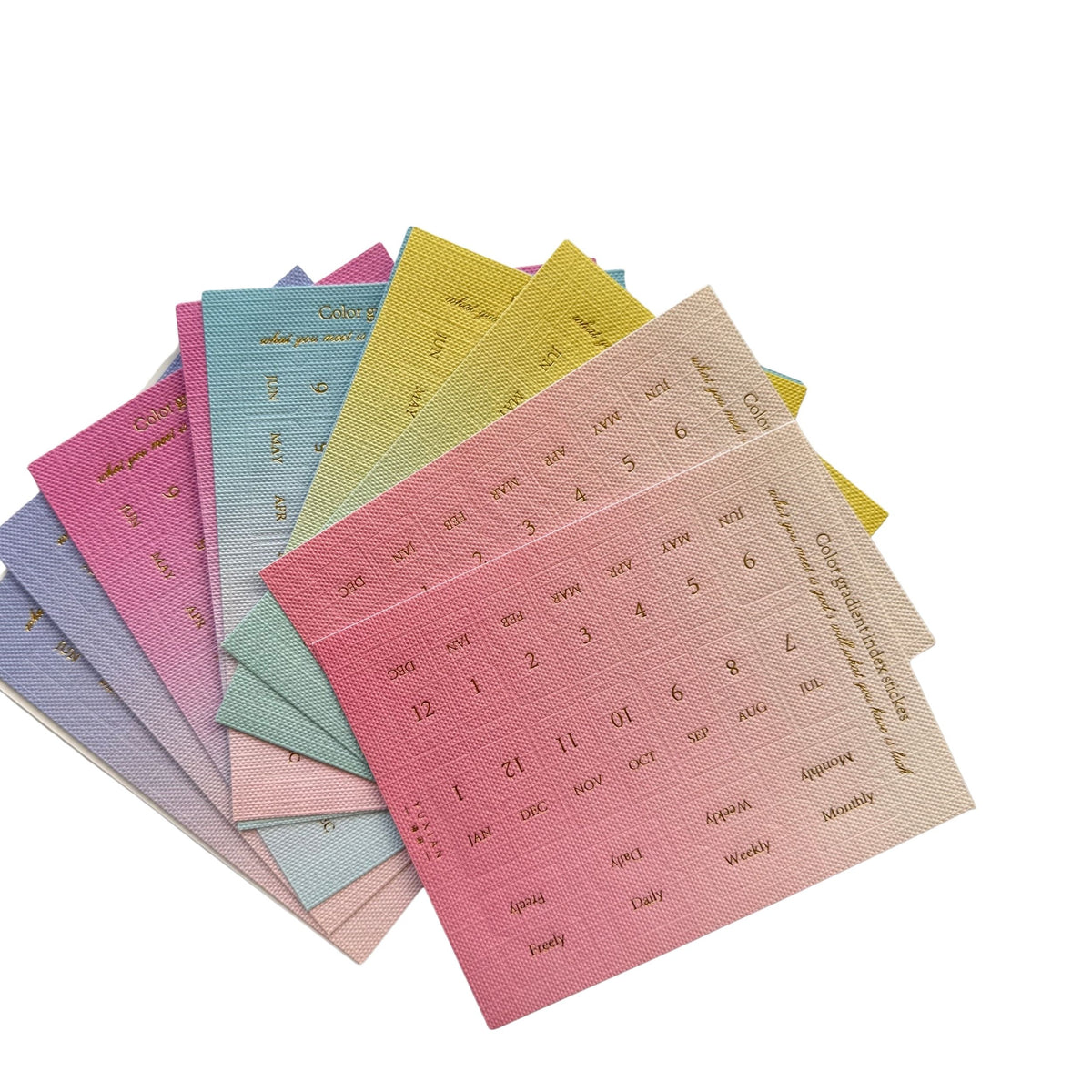 Gradient index label tabs