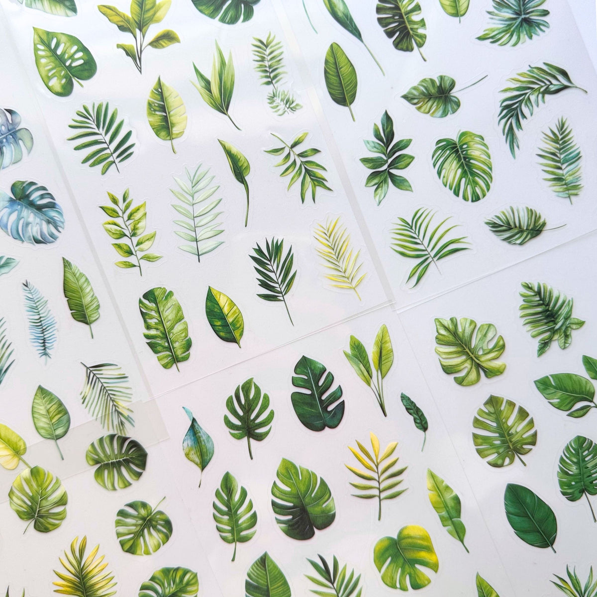 Botanical greenery PET sticker sheets