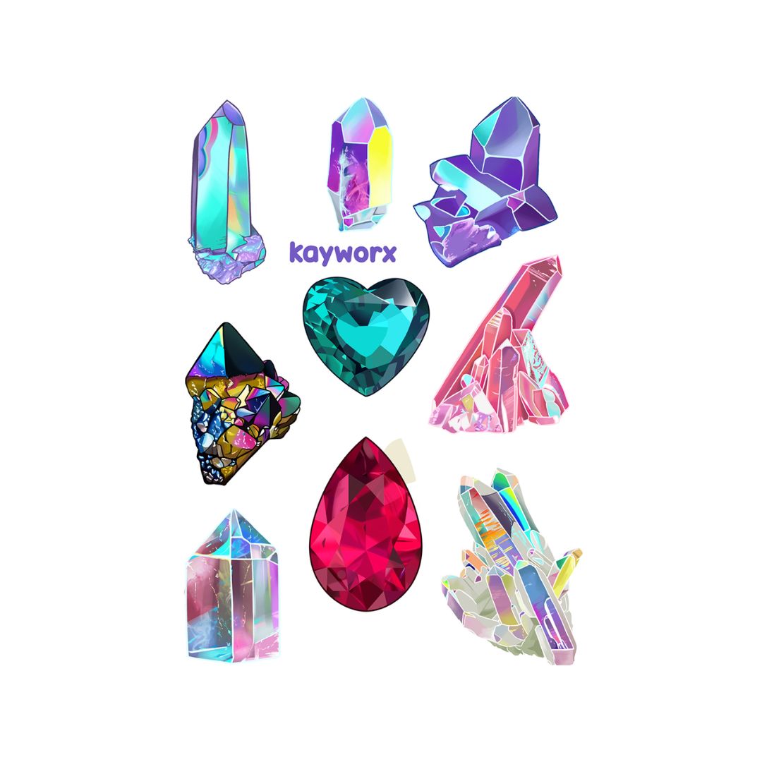 Crystal Name Sticker Crystals vinyl sticker pack - Kayworx – Bubblegumfringe