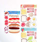 Build-a-boerie sticker sheet. Build-a-brekkie sticker sheet with food illustrations. Build-a-sarmie sticker sheet.