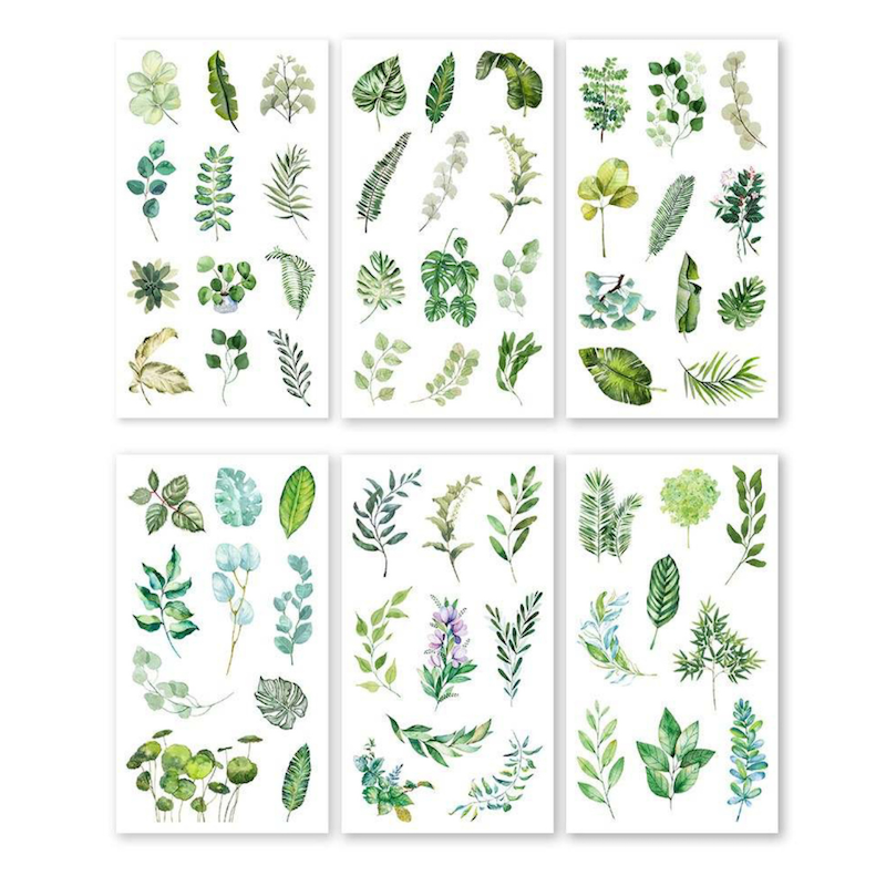 Washi sticker sheets  - Leafy greens