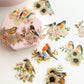 Holographic bird & flowers sticker packs - 20pcs