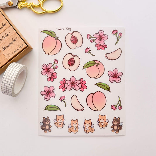FabriKay Fruit Fairy Vinyl Sticker Sheet - Peaches