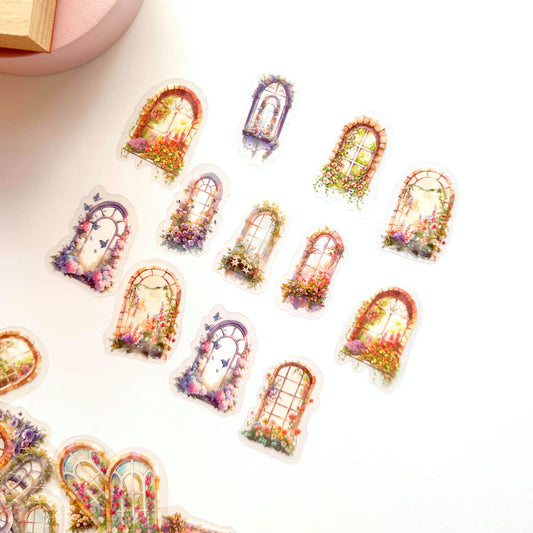 Romantic florals PET sticker pack - Windows - 40pcs