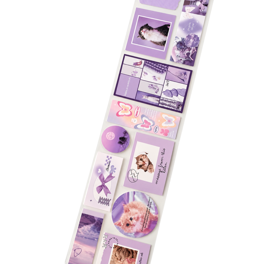 Romanticise life sticker tape roll - Purple