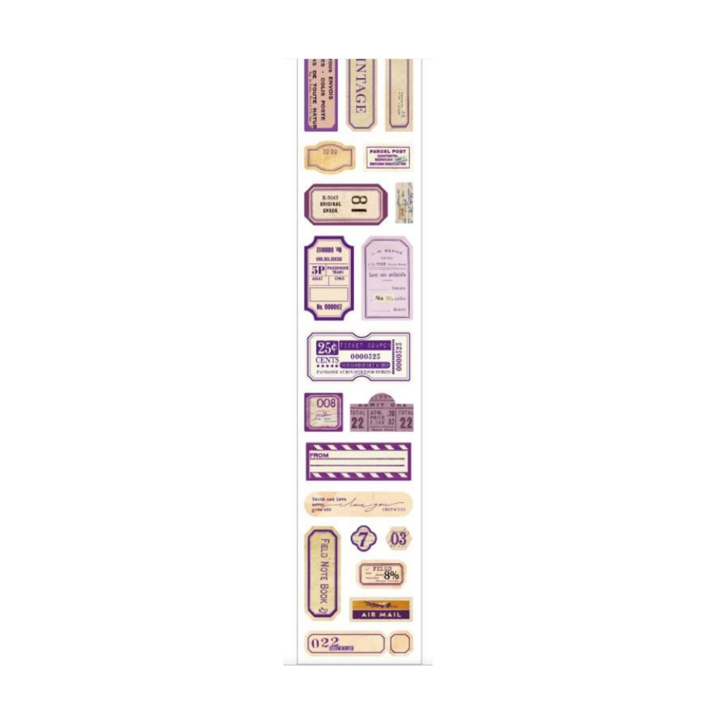 PET strip sticker tape - various labels