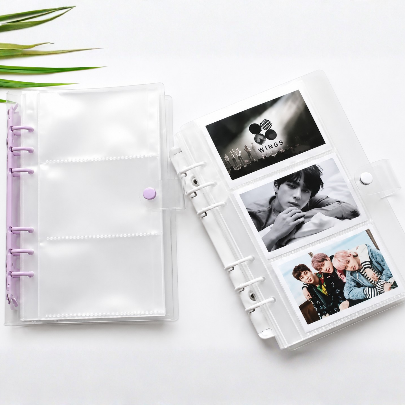 Soft A6 Clear Glitter loose-leaf pocket ring binder
