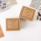 Box of Wooden stamp set with months January to December