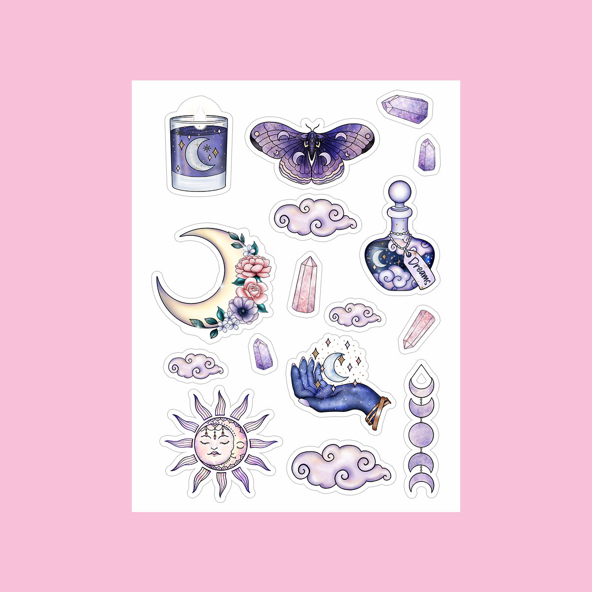 Celestial dreams stickers – Bubblegumfringe