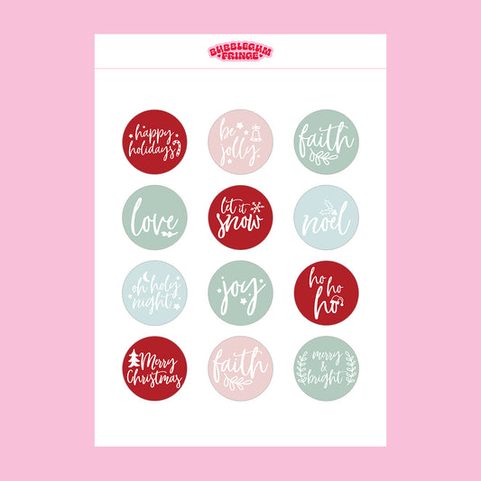 Christmas dots sticker sheet