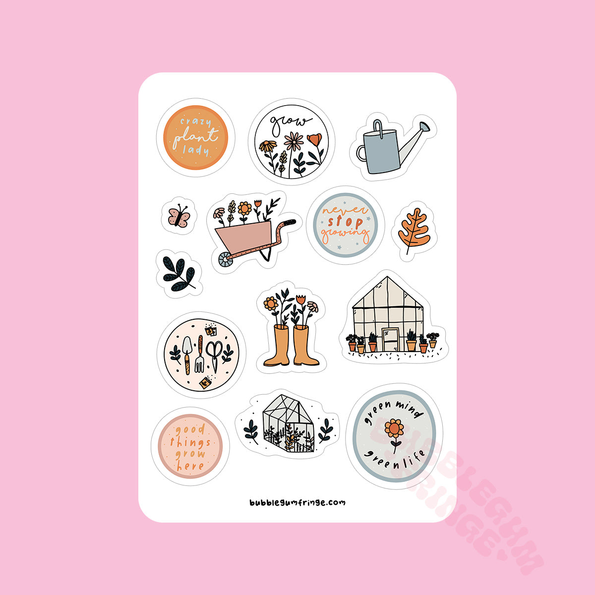 Garden sticker sheet – Bubblegumfringe
