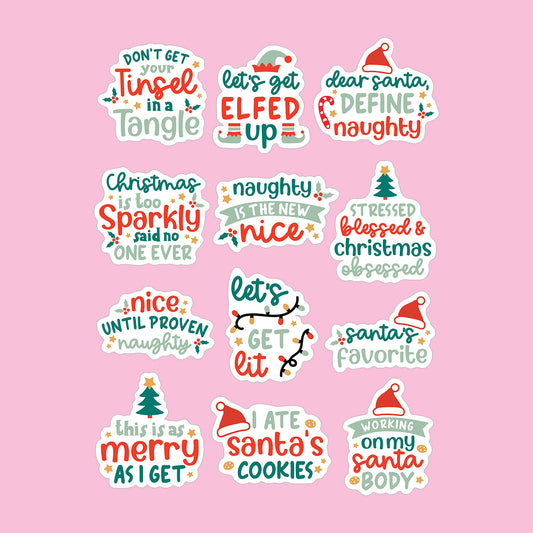 Naughty or nice Christmas sticker pack