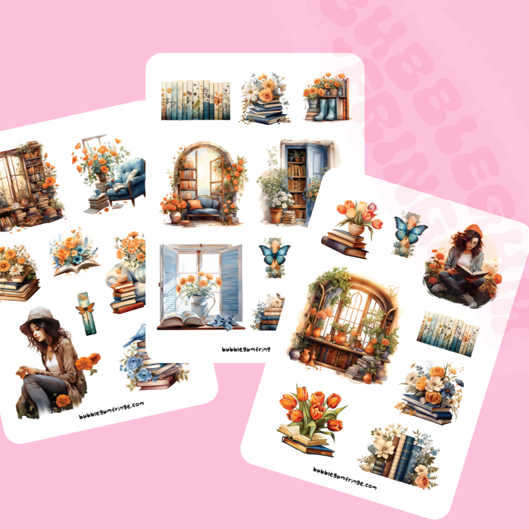 A5 Spring reader sticker sheet set – Bubblegumfringe