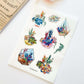 succulents sticker sheet with colorful illustrations