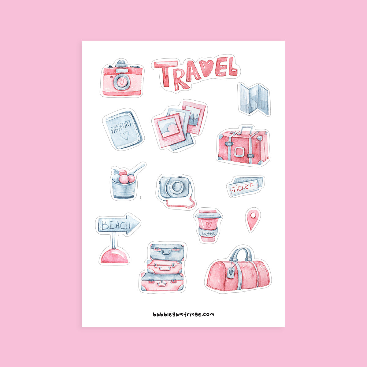 Travel memories sticker sheet