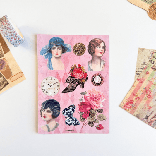 Vintage ladies sticker sheet