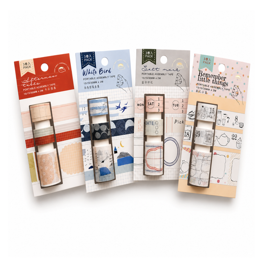 Premium collection washi tape sets - 3 rolls
