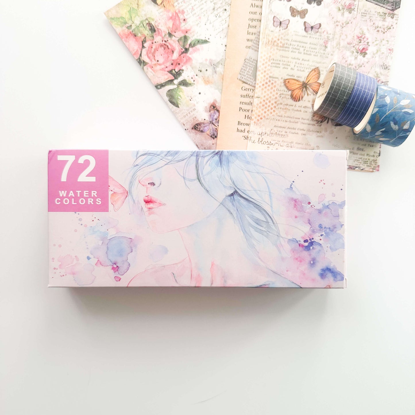 Watercolour paint set in tin box - 72 colours