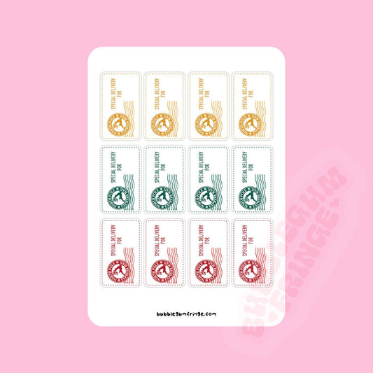 Special delivery sticker sheet