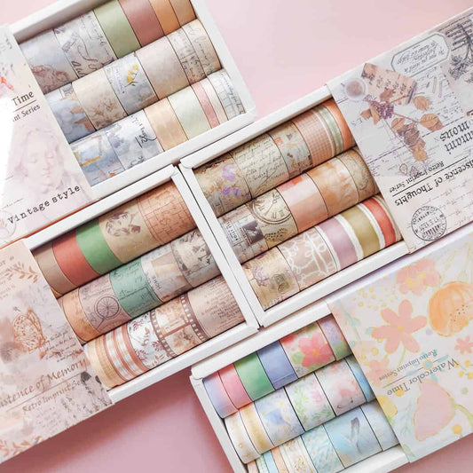 Retro washi tape sets - 20 rolls