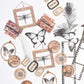 Aquatic academia ephemera bundle - 100 pcs sticker detail