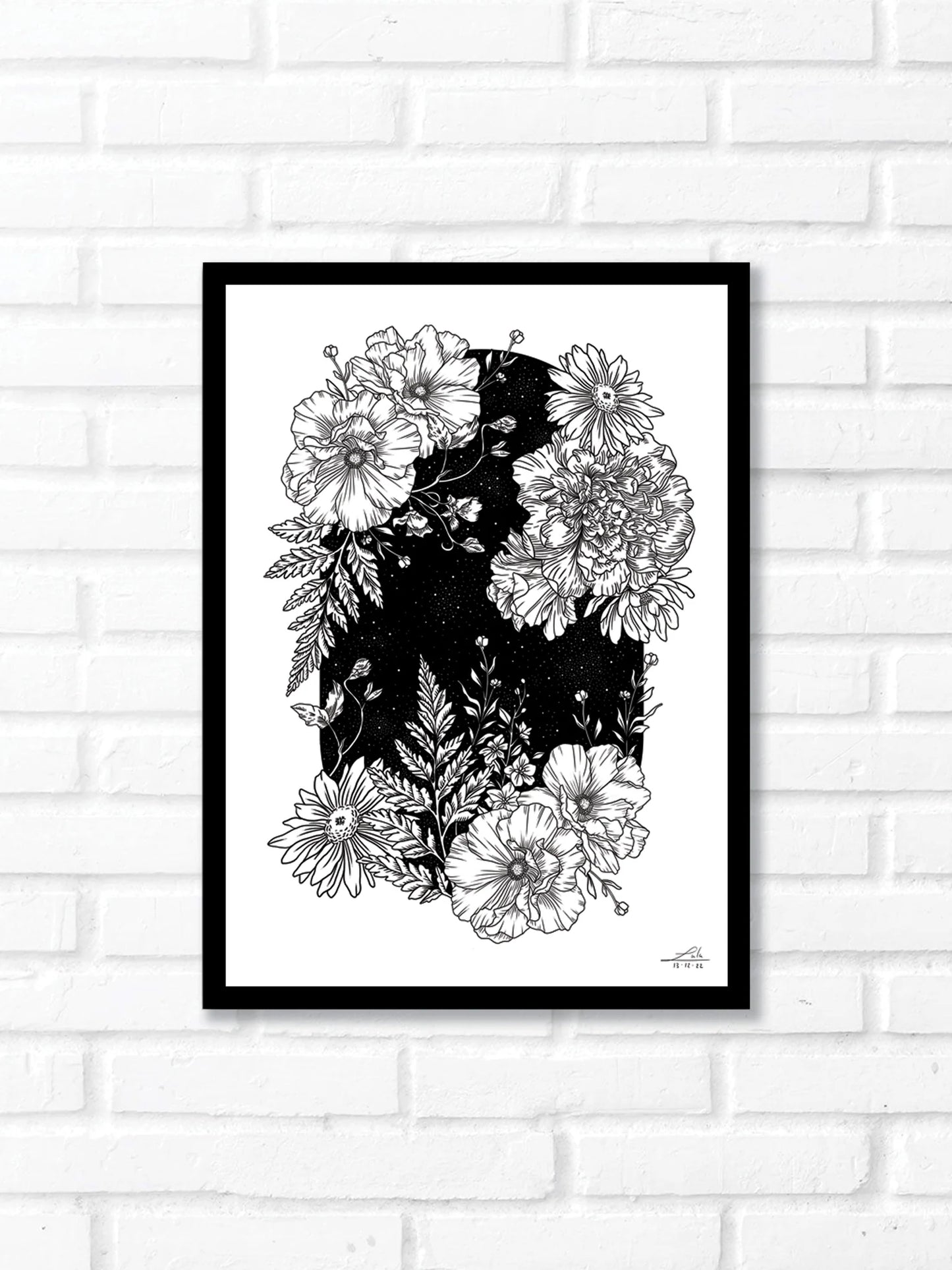 Night garden art print