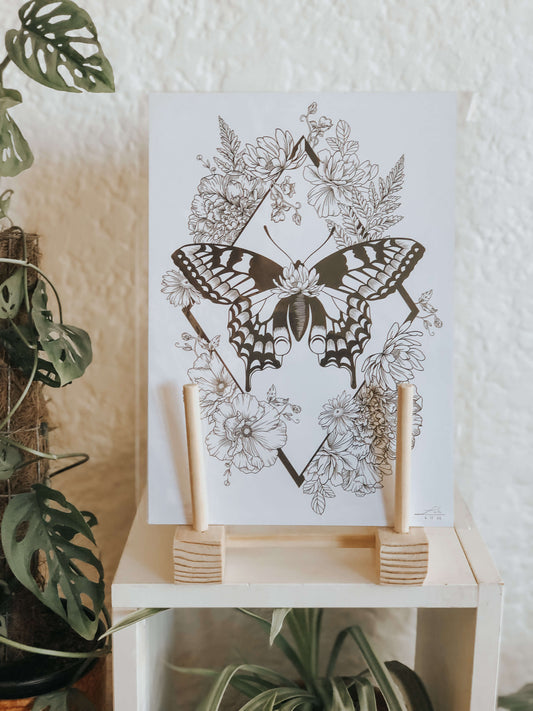 Botanical moth art print