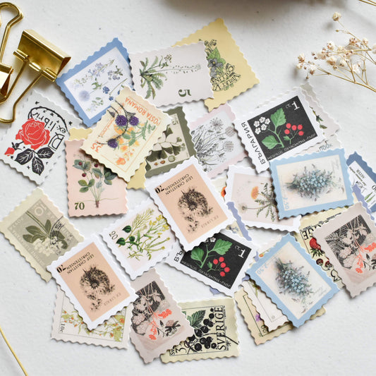 Flowers stamp sticker set