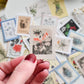 Flowers stamp sticker set