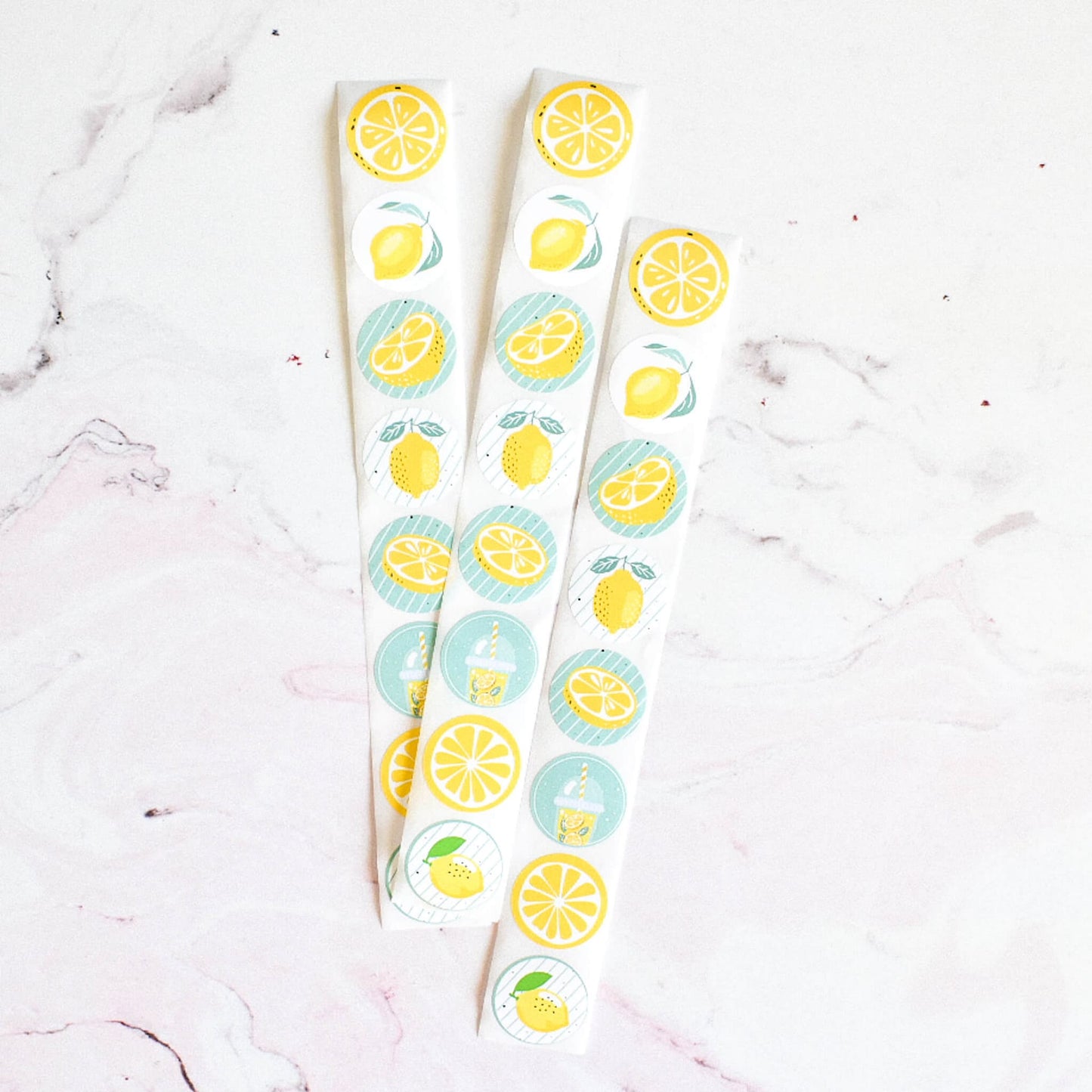 Round stickers (Lemons) - 2x strips