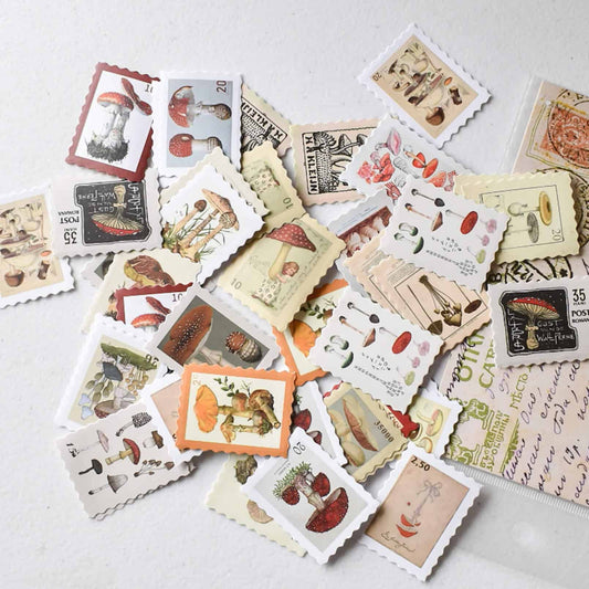 Mushroom stamp sticker set