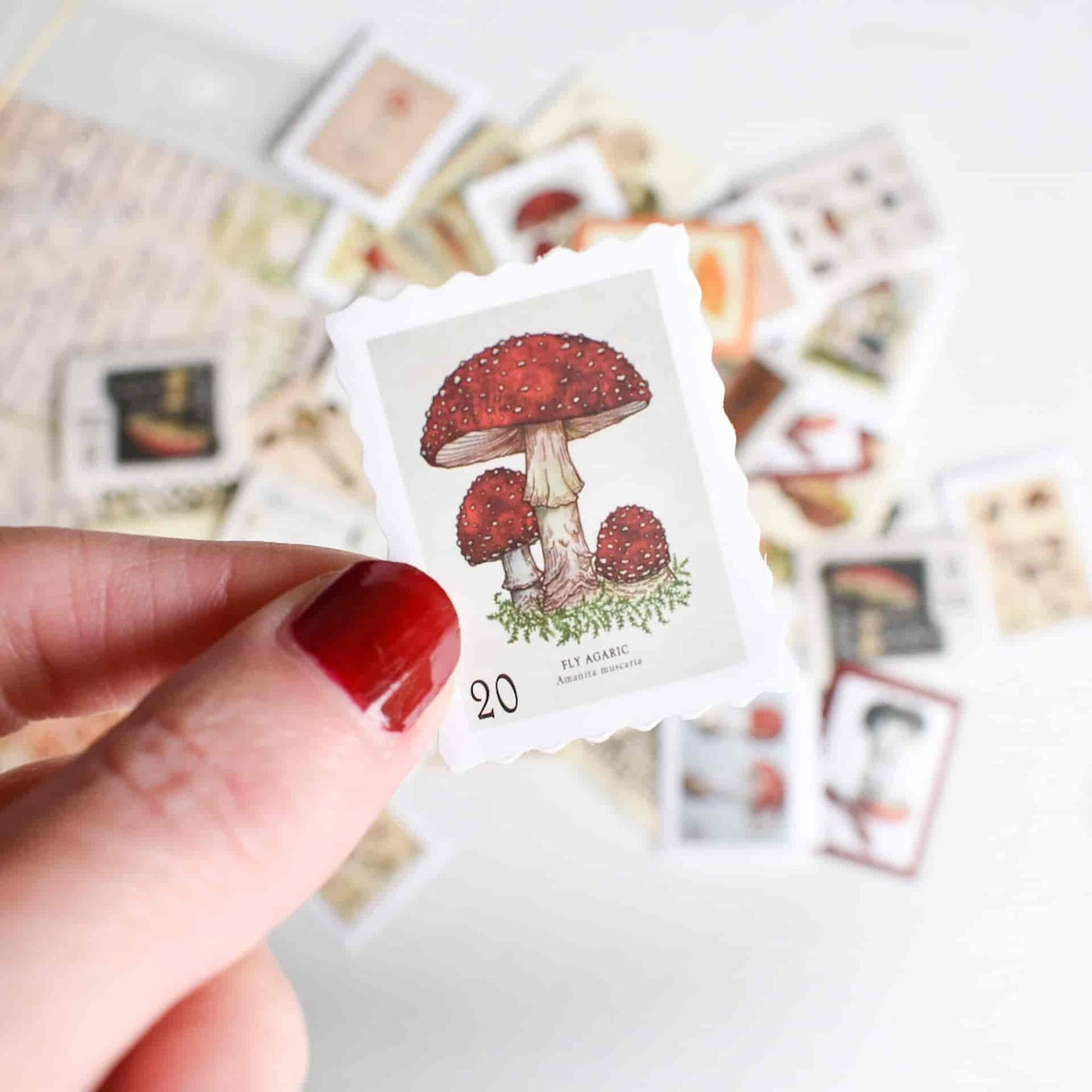 Mushroom stamp sticker set