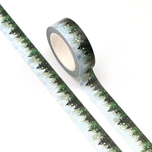Green pines washi tape