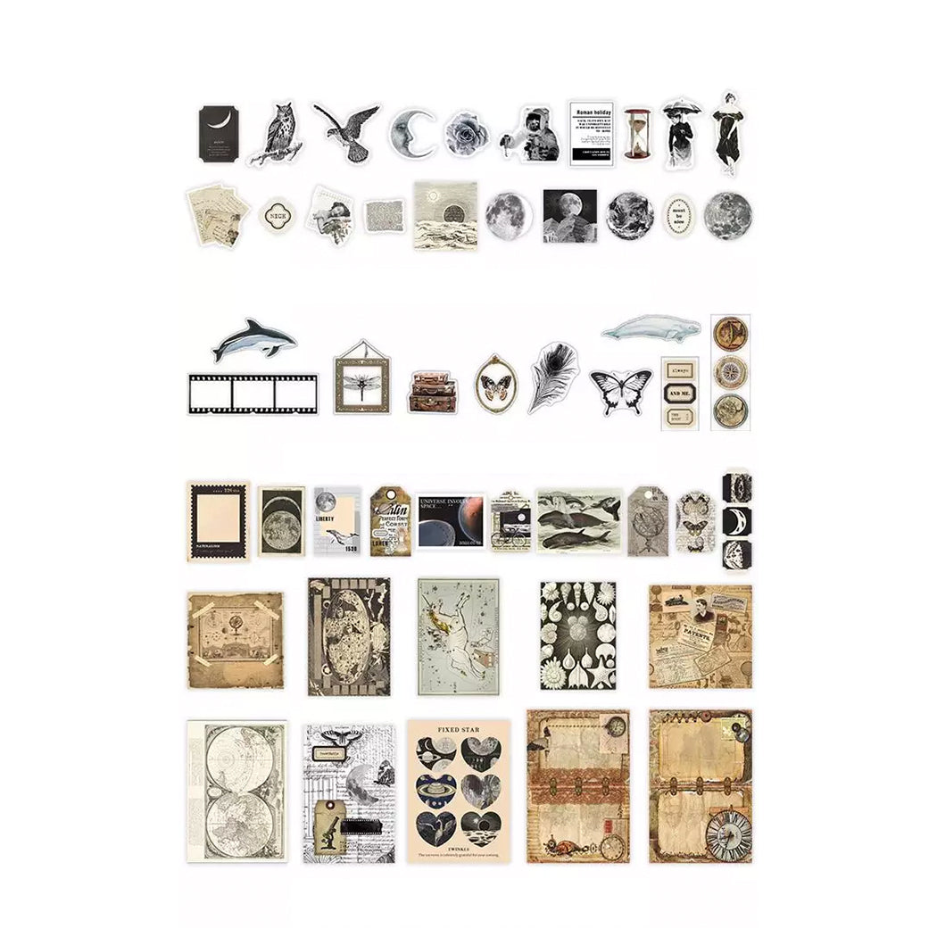 Aquatic academia ephemera bundle - 100 pcs - designs