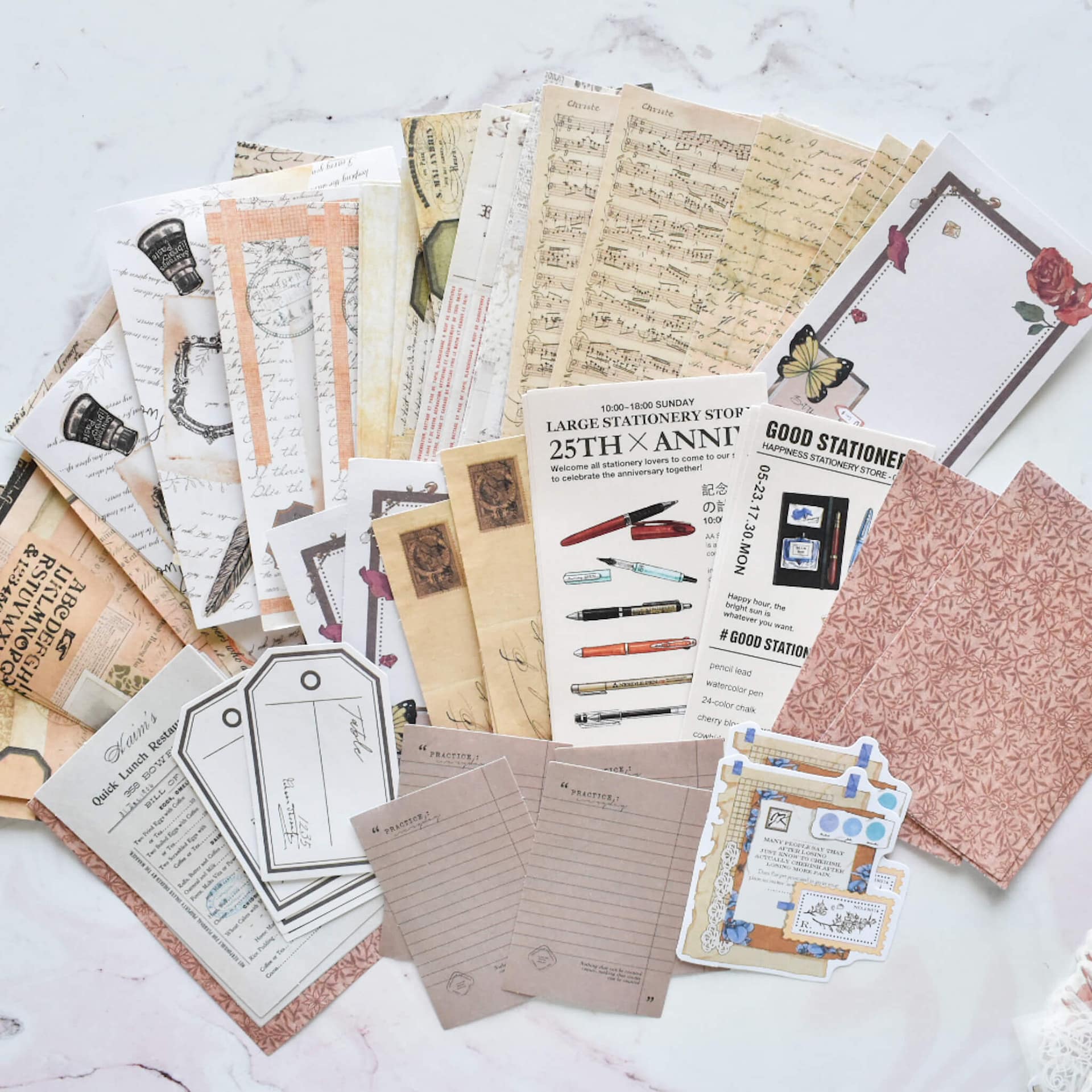 Art & bookish mega ephemera bundle - 260 pcs paper detail
