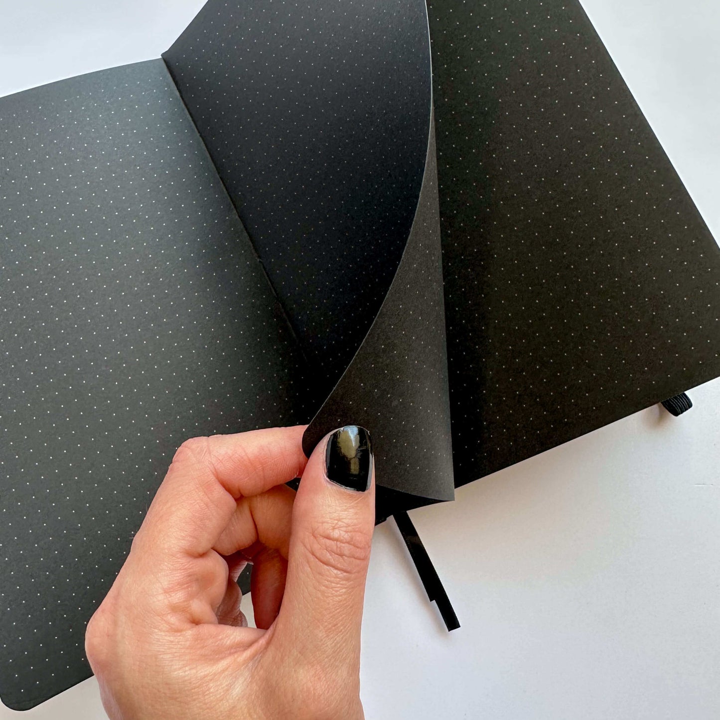 Midnight black paper dotted journal - A5