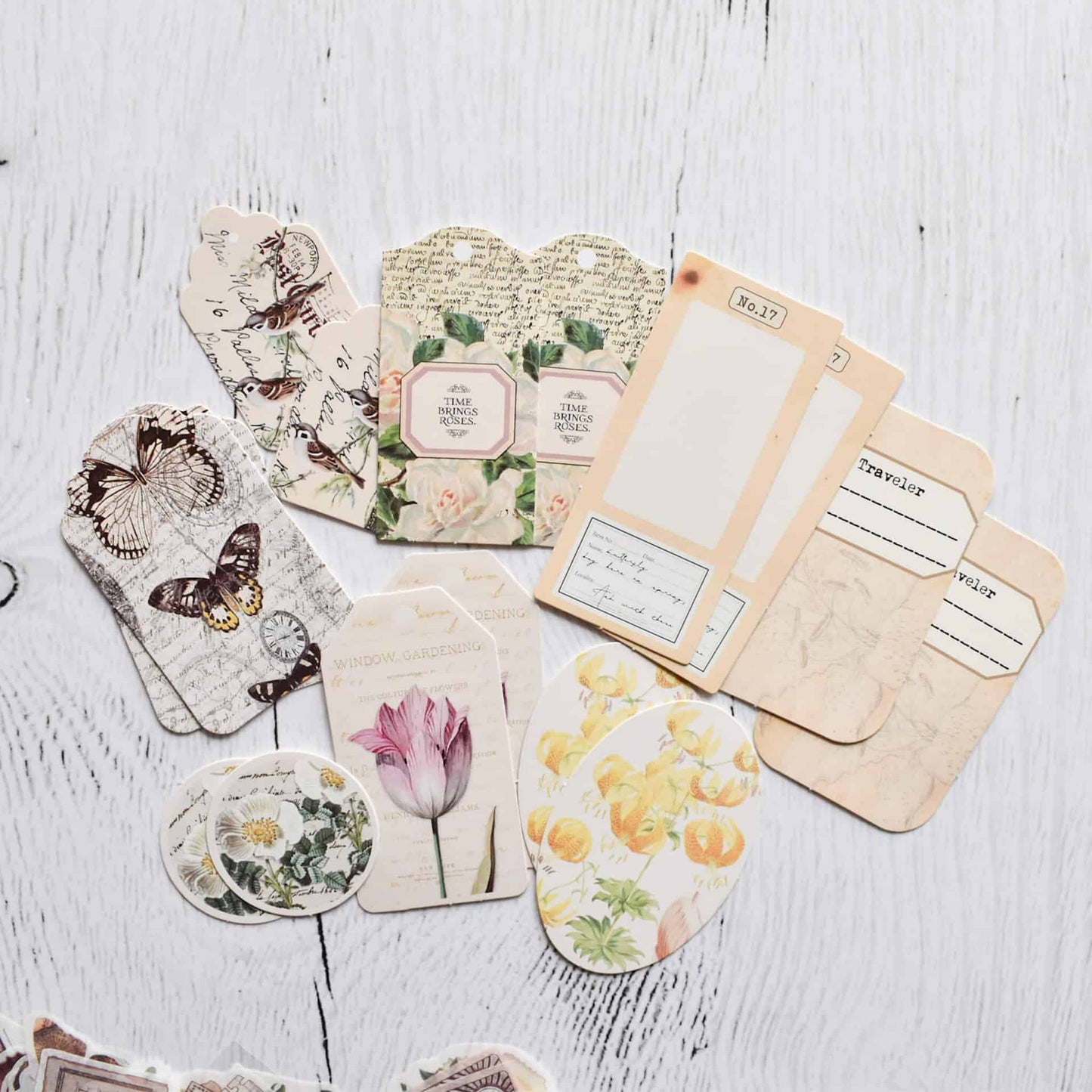 Flowers and butterflies mega ephemera bundle - 260 pcs