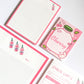 cherry pink-themed notepads 5 pack