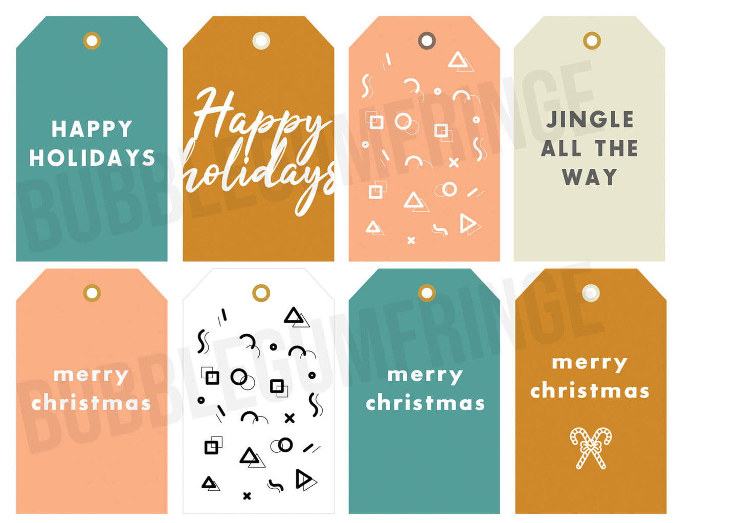 Printable Christmas gift tags (Colour pack)