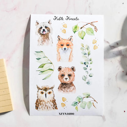 Forest creatures sticker sheet