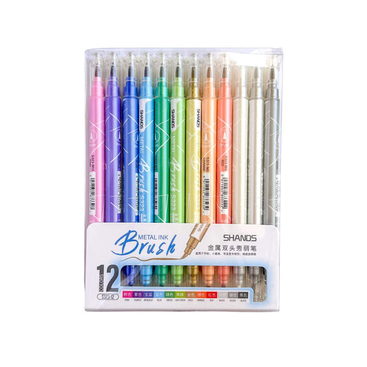 Metallic brush pen set - 12 pcs