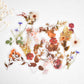 Pressed flower sticker pack - Mixed flowers