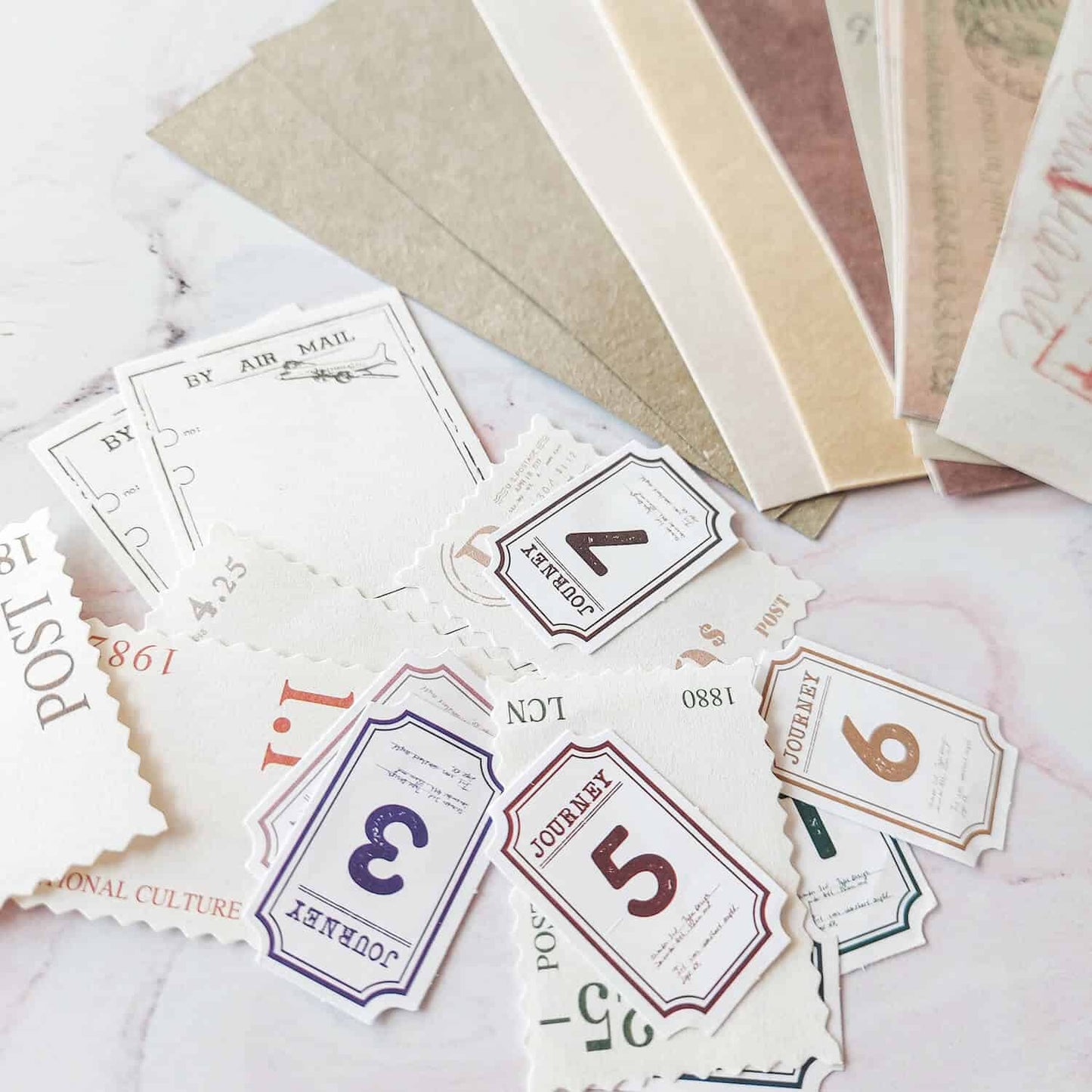 Vintage paper set - red script (30 pcs)